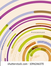Circular lines circles, geometric abstract background. Vector illustration