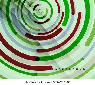 Circular lines circles, geometric abstract background. Vector illustration