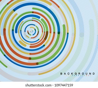 Circular lines circles, geometric abstract background. Vector illustration