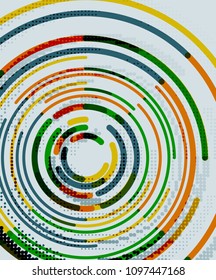 Circular lines circles, geometric abstract background. Vector illustration