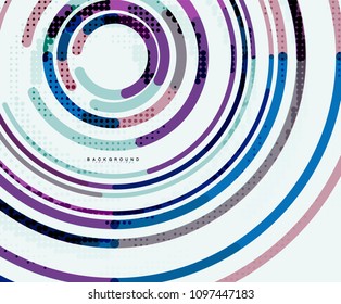 Circular lines circles, geometric abstract background. Vector illustration