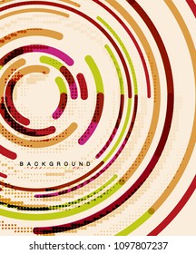 Circular lines circles, geometric abstract background. Vector illustration