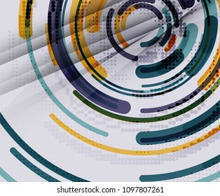 Circular lines circles, geometric abstract background. Vector illustration