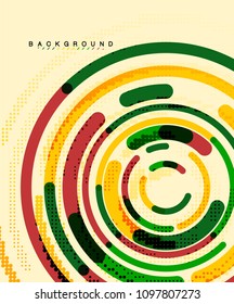 Circular lines circles, geometric abstract background. Vector illustration