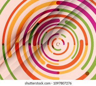 Circular lines circles, geometric abstract background. Vector illustration
