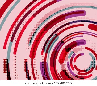 Circular lines circles, geometric abstract background. Vector illustration