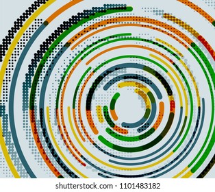Circular lines circles, geometric abstract background. Vector illustration