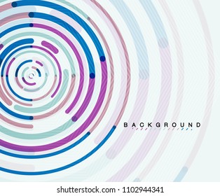 Circular lines circles, geometric abstract background. Vector illustration