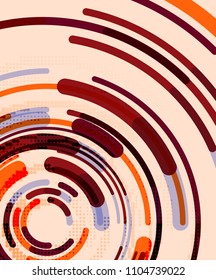 Circular lines circles, geometric abstract background. Vector illustration