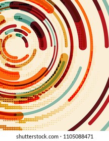 Kreislinien, Kreise, geometrischer abstrakter Hintergrund. Vektorgrafik