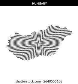 Circular lines create a stunning representation of Hungary’s outline.