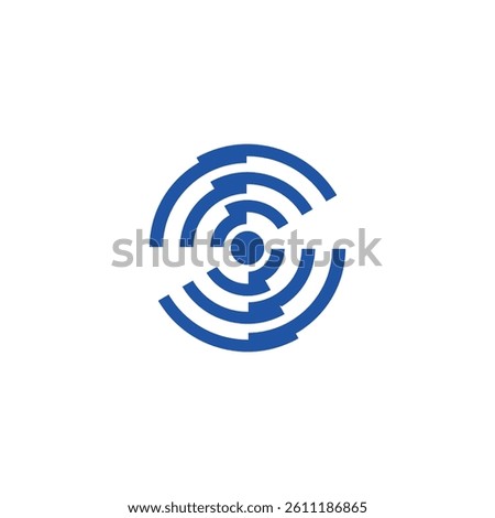 Circular lines expanding from the center outwards. Vector symbol.