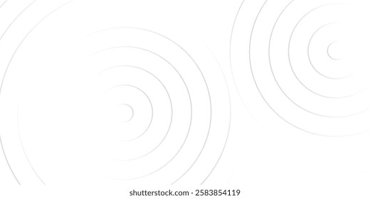 Circular lines geometric background in abstract style. Modern line art illustration with black circular concentric on halftone design template.