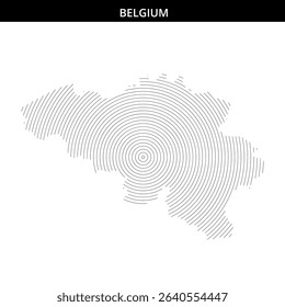 Circular lines illustrate the topographical features of Belgium.