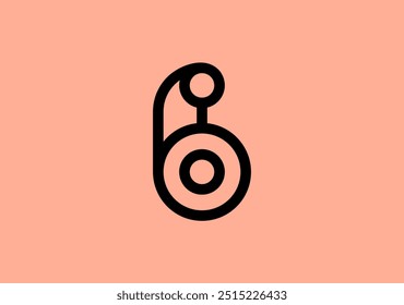 Circular lines intertwine, forming a sophisticated logo letter B emblem with a balance of simplicity and elegance