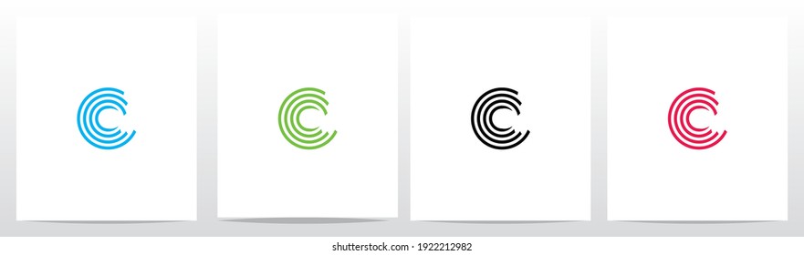 Circular Lines On Letter Logo Design C 