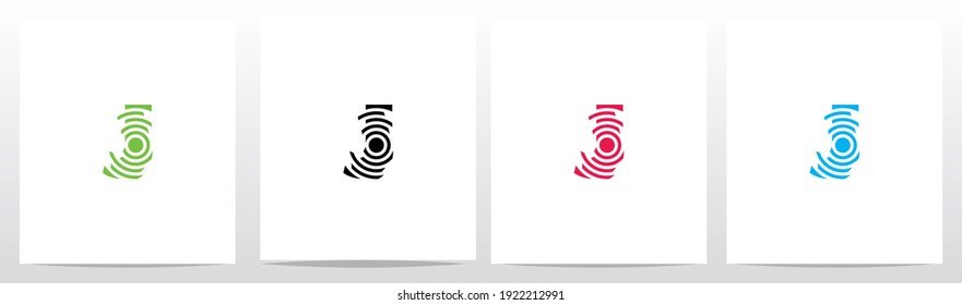 Circular Lines On Letter Logo Design J 