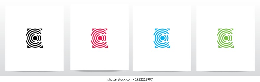 Circular Lines On Letter Logo Design E 