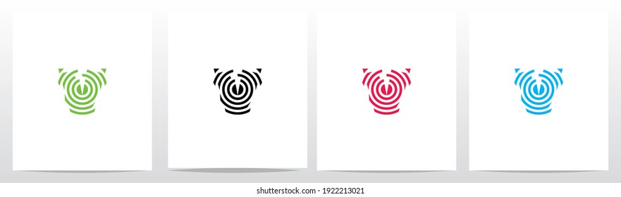 Circular Lines On Letter Logo Design V 