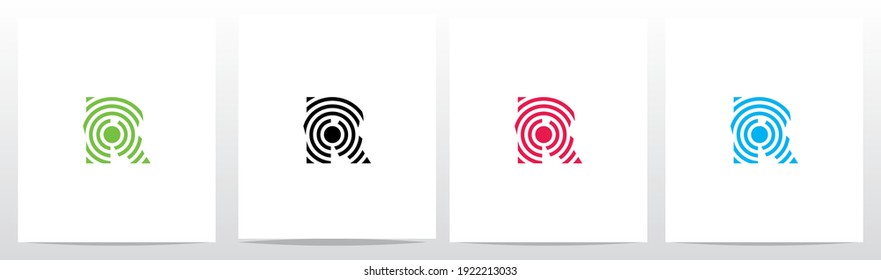 Circular Lines On Letter Logo Design R 