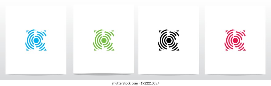 Líneas circulares en el diseño de logotipo de letras K 