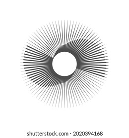 Circular lines. Spiral illustration. Technology round logo. Construction element. Convenient geometric shape.