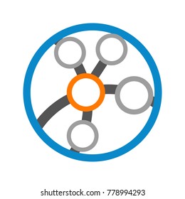 Circular Link Globe Technology Logo Vector Graphic Design