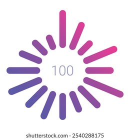 Circular loading bar is reaching 100 percent completion