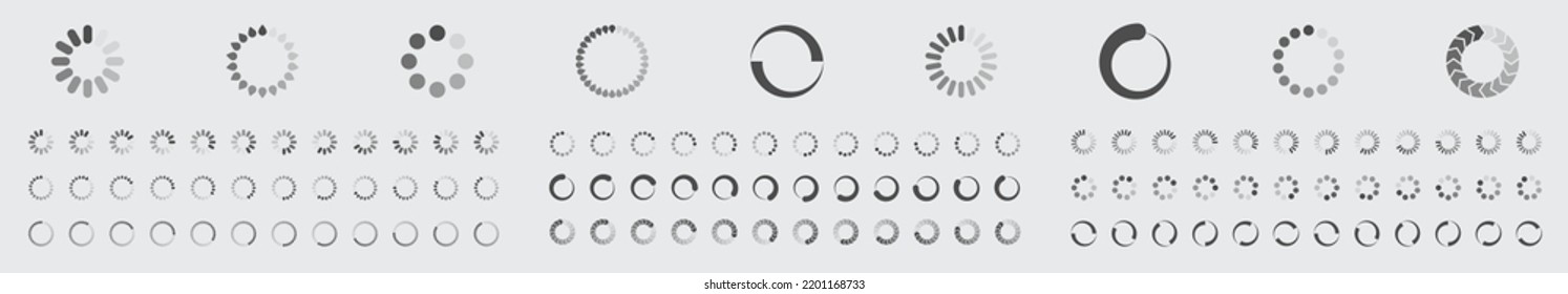 Circular Loading Buffering Icons Vector Set Video Ready For Animation Gif All Keyframes Frames Bufring Circle Waiting For Connection Buffer Preloader Download Symbol Easy Replace Color