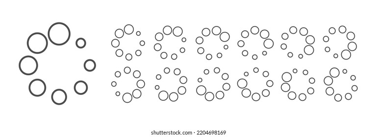 Circular Loading Buffering Icons Vector Video Ready for Animation Gif All Keyframes Frames Bufring Circle Waiting for Connection Buffer Preloader Download Symbol Easy Replace Color