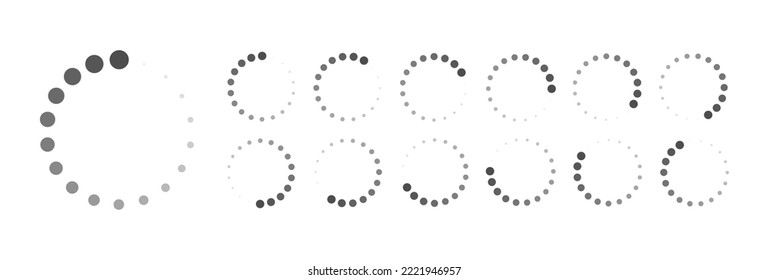 Circular Loading Buffering Icons Vector Video Ready for Animation Gif All Keyframes Frames Bufring Circle Waiting for Connection Buffer Preloader Download Symbol Easy Replace Color