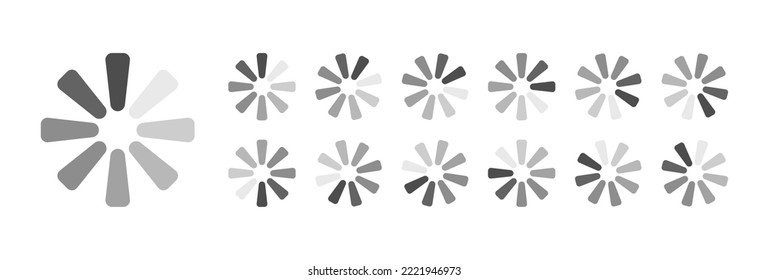 Circular Loading Buffering Icons Vector Video Ready for Animation Gif All Keyframes Frames Bufring Circle Waiting for Connection Buffer Preloader Download Symbol Easy Replace Color