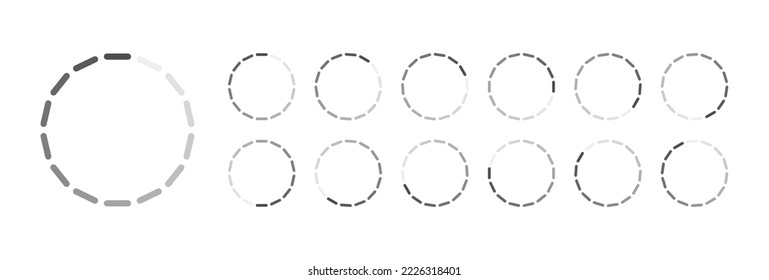 Circular Loading Buffering Icons Vector Video Ready for Animation Gif All Keyframes Frames Bufring Circle Waiting for Connection Buffer Preloader Download Symbol Easy Replace Color