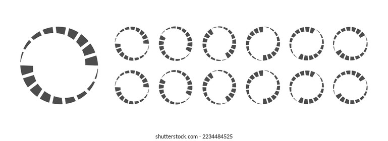 Circular Loading Buffering Icons Vector Video Ready for Animation Gif All Keyframes Frames Bufring Circle Waiting for Connection Buffer Preloader Download Symbol Easy Replace Color
