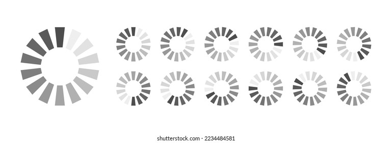 Circular Loading Buffering Icons Vector Video Ready for Animation Gif All Keyframes Frames Bufring Circle Waiting for Connection Buffer Preloader Download Symbol Easy Replace Color