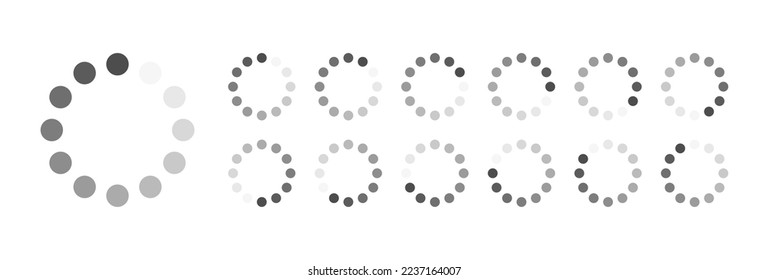 Circular Loading Buffering Icons Vector Video Ready for Animation Gif All Keyframes Frames Bufring Circle Waiting for Connection Buffer Preloader Download Symbol Easy Replace Color