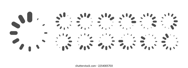 Circular Loading Buffering Icons Vector Video Ready for Animation Gif All Keyframes Frames Bufring Circle Waiting for Connection Buffer Preloader Download Symbol Easy Replace Color