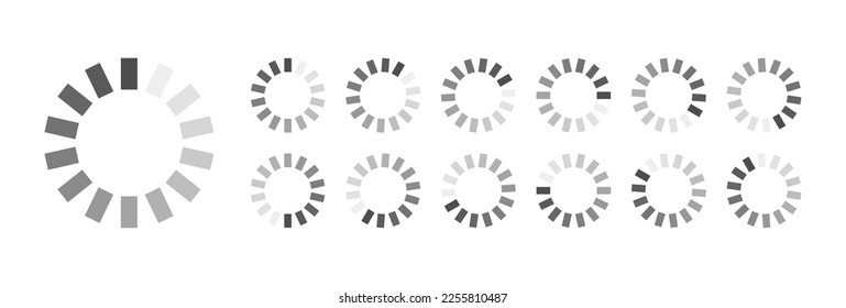 Circular Loading Buffering Icons Vector Video Ready for Animation Gif All Keyframes Frames Bufring Circle Waiting for Connection Buffer Preloader Download Symbol Easy Replace Color