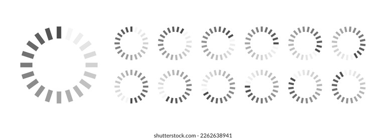 Circular Loading Buffering Icons Vector Video Ready for Animation Gif All Keyframes Frames Bufring Circle Waiting for Connection Buffer Preloader Download Symbol Easy Replace Color