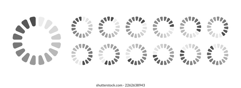 Circular Loading Buffering Icons Vector Video Ready for Animation Gif All Keyframes Frames Bufring Circle Waiting for Connection Buffer Preloader Download Symbol Easy Replace Color