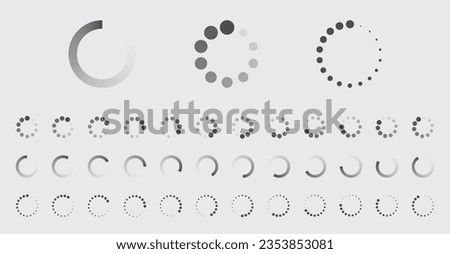 Circular Loading Buffering Icons Vector Set Video Ready for Animation Gif 12FPS All Keyframes Frames Bufring Circle Waiting for Connection Buffer Preloader Download Symbol Easy Replace Color