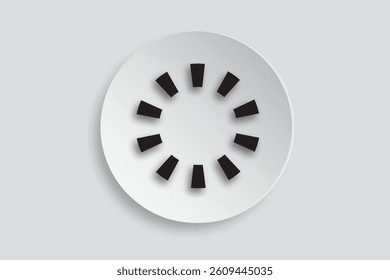 Circular loading icon vector design, representing buffering, waiting, processing, or progress in UI UX applications.