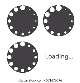Circular loading sign, isolated on white background, vector illustration.