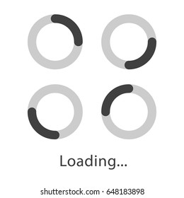Circular loading sign, isolated on white background, vector illustration.
