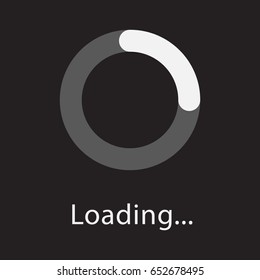 Circular Loading Sign Isolated On Black Stock Vector (Royalty Free ...