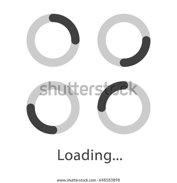 Circular Loading Sign Isolated On White Stock Vector (Royalty Free ...