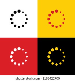 Circular loading sign. Vector. Icons of german flag on corresponding colors as background.