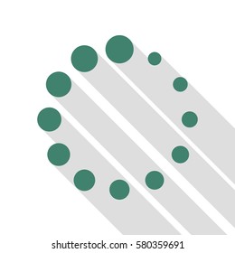Circular loading sign. Veridian icon with flat style shadow path.