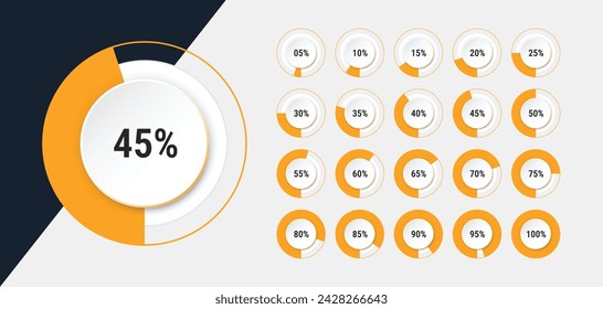 Circular loading timer or progress bar and elements for user interface design