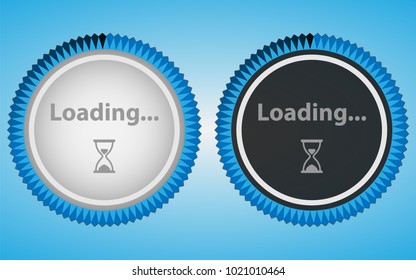 Circular loading in white and black style. Web preloader vector icon for web design. Progress, process indicator.
